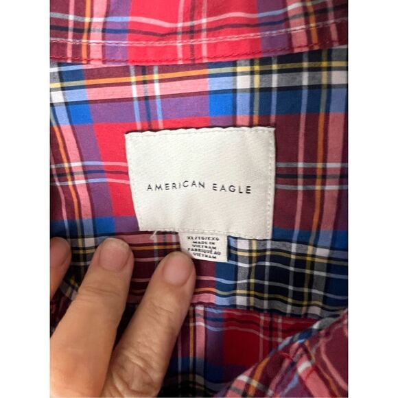 American Eagle Mens Plaid Button Down Shirt XL - Picture 2 of 4